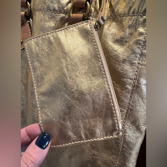 J Crew Gold Leather Thompson Tote - Picture 2 of 15